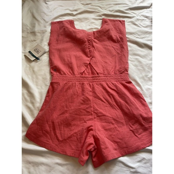 Athleta Girl NEW Retreat Yourself Romper Size XXL 16 Coral Orange Sleeveless NWT - Picture 7 of 8